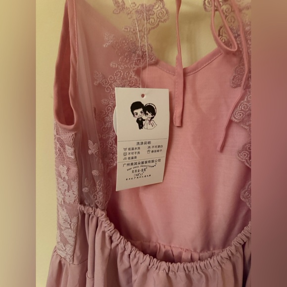Pink Lace Maxi Dress Sz 2/4 - Picture 7 of 10